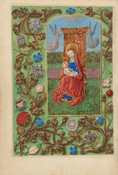 Die Jungfrau und das Kind auf dem Thron von Master of the Dresden Prayer Book